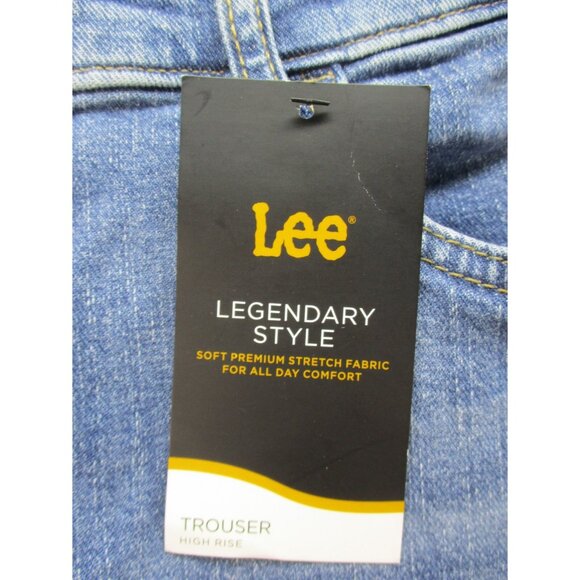 LEE Jeans Womens 14 Blue Straight Wide Leg Curvy High Rise Trouser Denim (30x32) - Picture 4 of 11